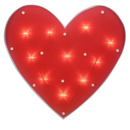 GO-GO 14.25 in. Lighted Red Heart Valentines Day Window Silhouette Decoration GO1777090